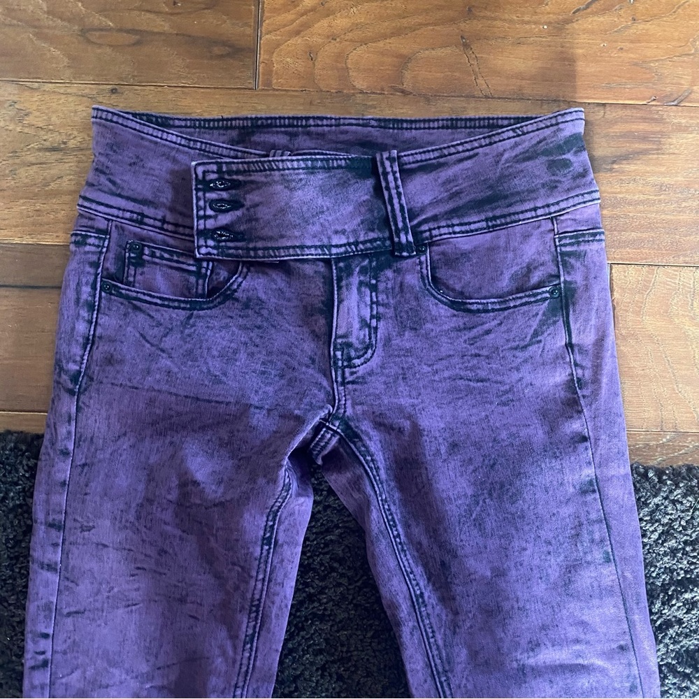 Purple Acid Wash Flare/Bootcut Jeans
